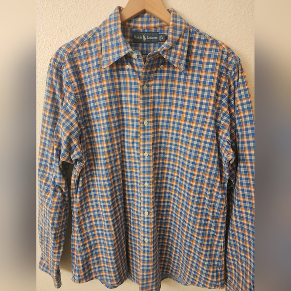 Ralph Lauren Polo Double Lined Button down Mens Sz Large - Picture 1 of 5